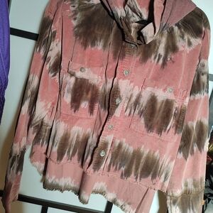 Oli & Hali Pink and Brown Tie-Dye Utility Jacket